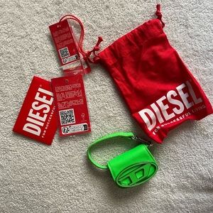 Diesel 1DR Micro leather keyring | Neon Green
